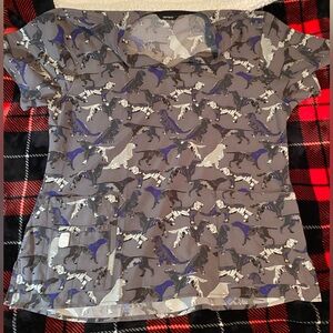 Carhartt Gray and Blue Scrub Top size xl. NWT